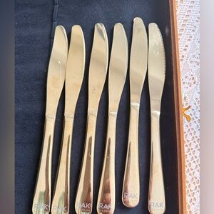 Gold Stainless Steel Knives Set 6pcs